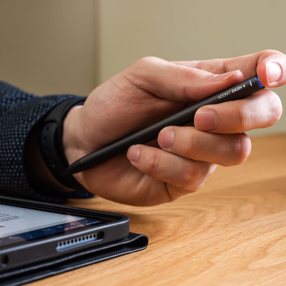 Adonit Dash 4 Stylus Pen for iPad & Tablets - Precise Pressure Sensitivity & Palm Rejection - Perfect for Drawing, Note-Taking & Digital Art (Compatible with Most Touchscreen Devices)