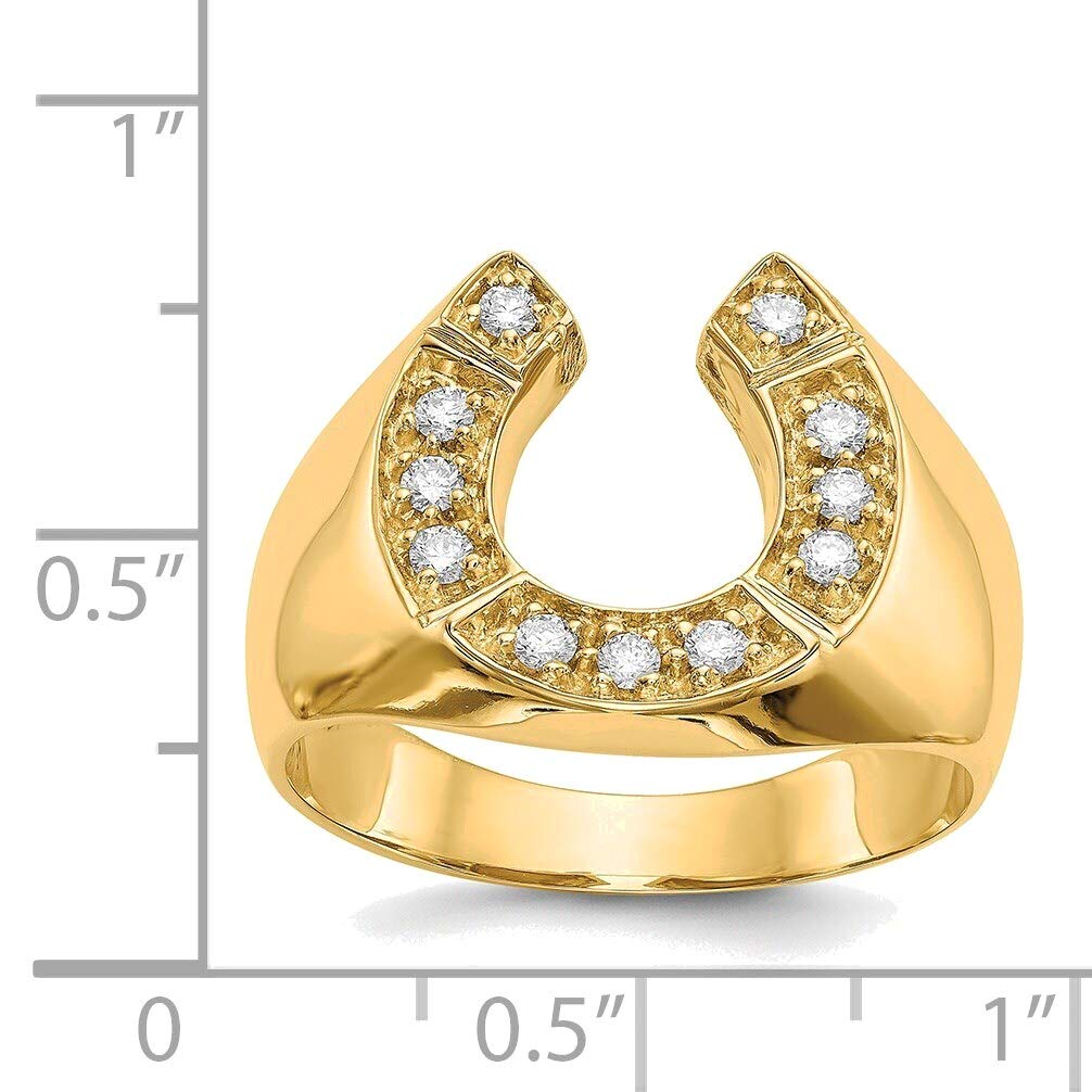 14K Yellow Gold AA Diamond Men's Ring - Size 10 | Luxury Wedding Band & Anniversary Gift for Him | Perfect for Engagements, Promises & Special Occasions