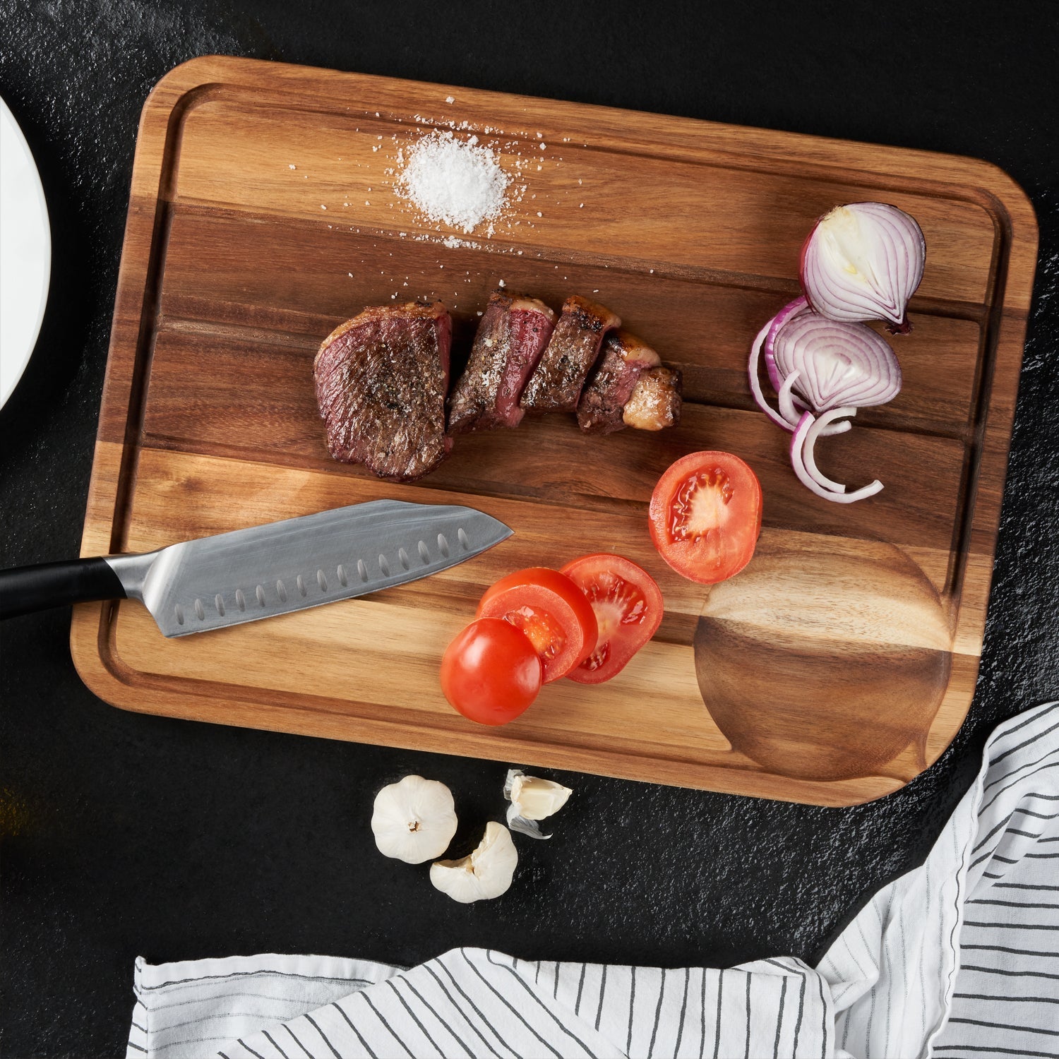 Cole & Mason Berden Extra Large Acacia Wood Carving, Chopping & Serving Board - Perfect for Holiday Meals, Entertaining & Kitchen Prep