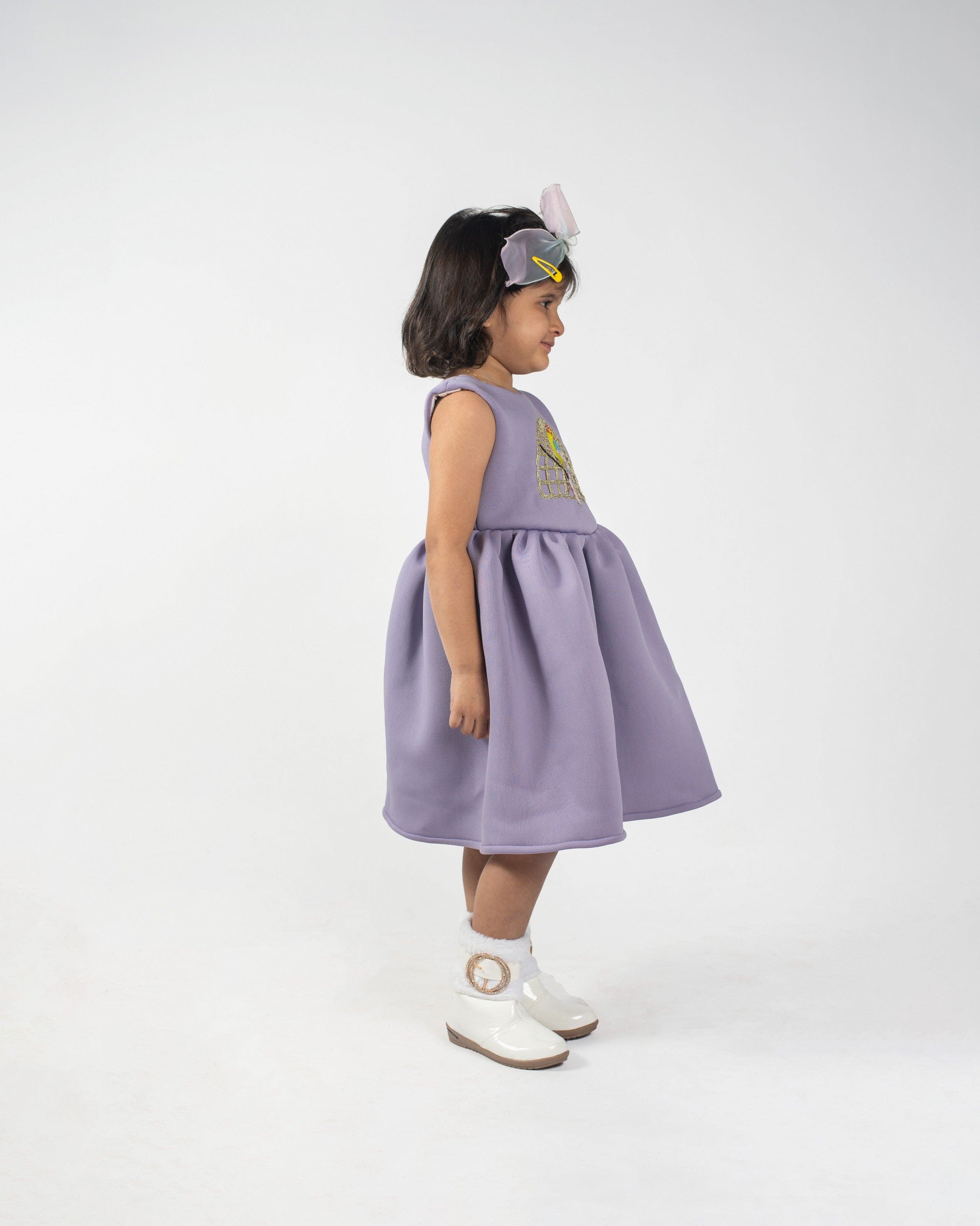 Pre Order: Elegant Embroidery Violet Dress for Women | Floral Embroidered Party Gown | Perfect for Weddings, Cocktail Parties & Special Occasions