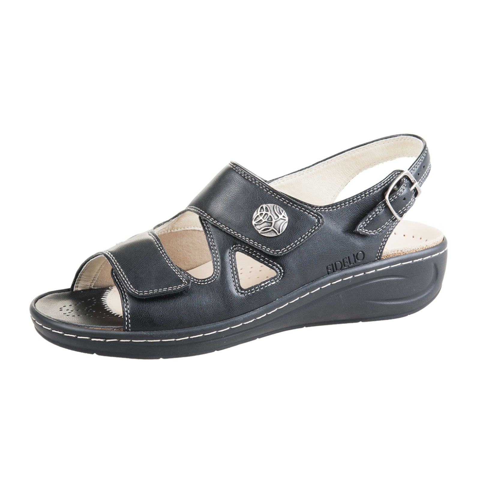 Fidelio Hallux Fabia Sling II Sandal for Women - Comfortable Black Sandals for Walking, Beach & Summer Outfits