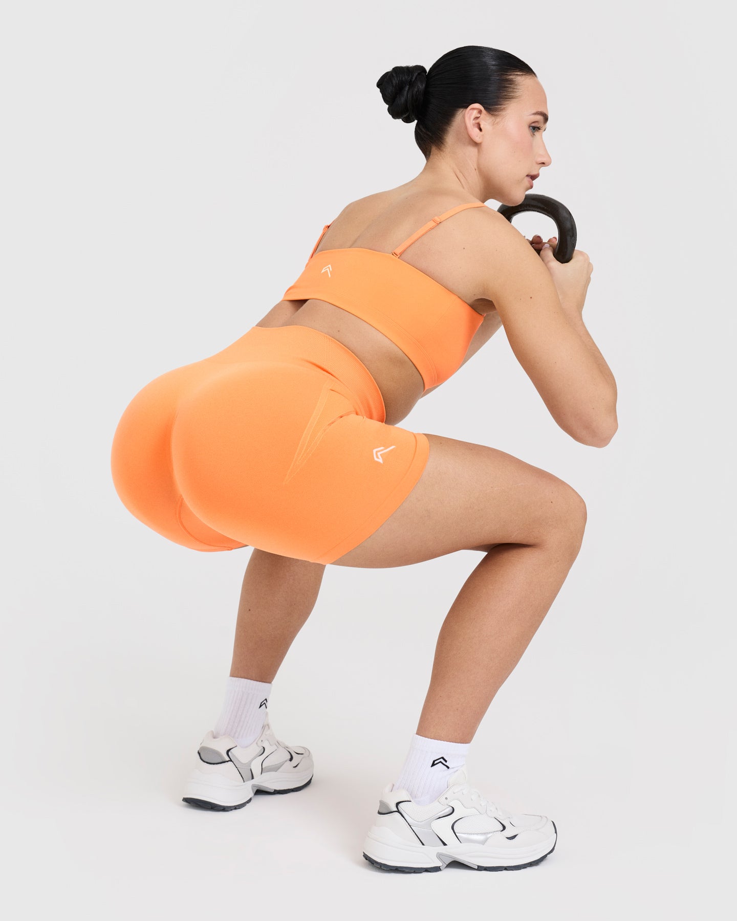 Effortless Seamless Shorts for Women - Soft Comfort Stretch Workout Running Yoga Lounge Shorts in Apricot Orange | Perfect for Gym, Home, Travel & Summer Activities