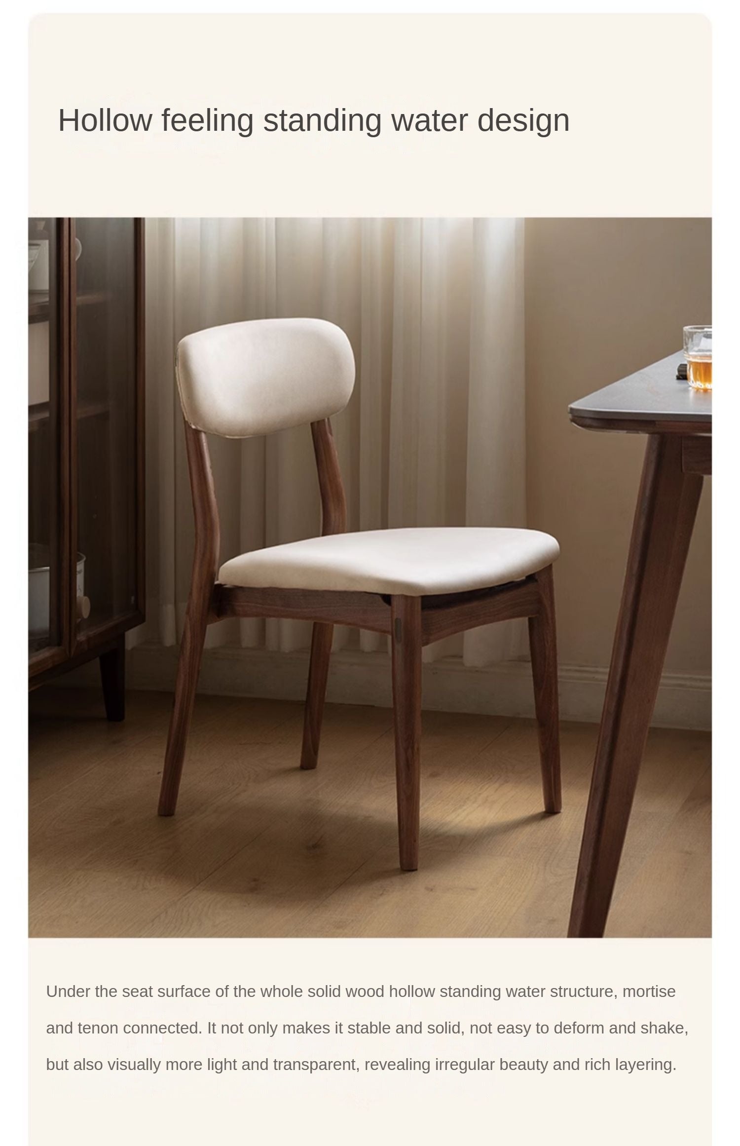 Premium Black Walnut Solid Wood Dining Chairs Set of 4 - Comfortable Padded Seats for Kitchen, Dining Room & Home Office - Modern Farmhouse Style Furniture