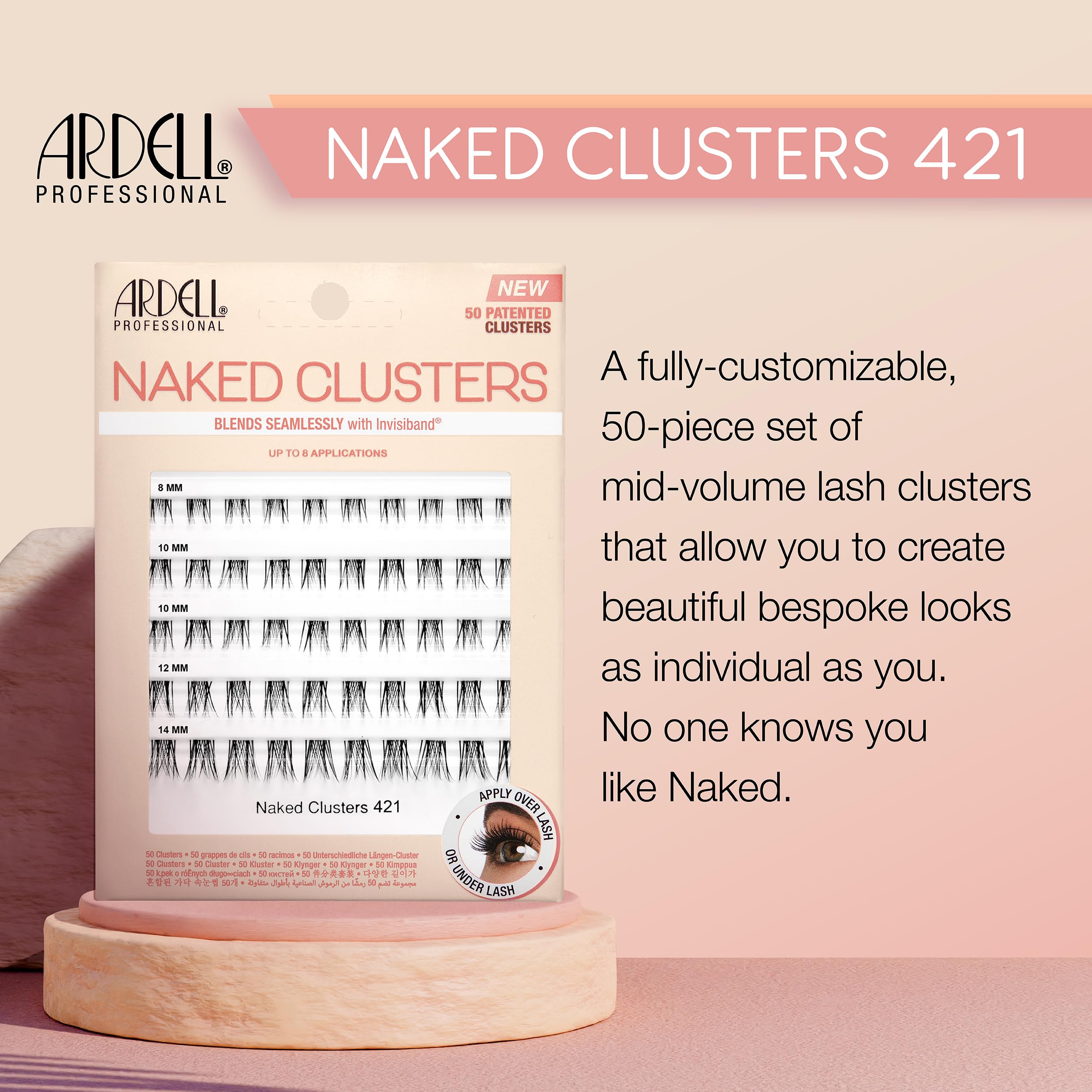 Ardell Naked Clusters 421 False Eyelashes - 50 Patented Clusters for Natural Volume, Up to 8 Applications per Pack | Perfect for Everyday Wear, Special Occasions & Bridal Makeup