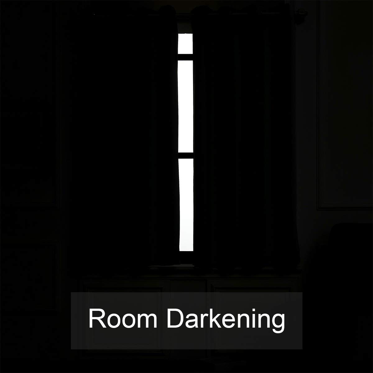 LA PALMA Thermal Insulated Blackout Curtains for Living Room & Bedroom - Noise Reducing Window Drapes with Grommet Top, Darkening Room Divider Panels (Set of 2) - Perfect for Home Theater, Nursery & Light Sleepers