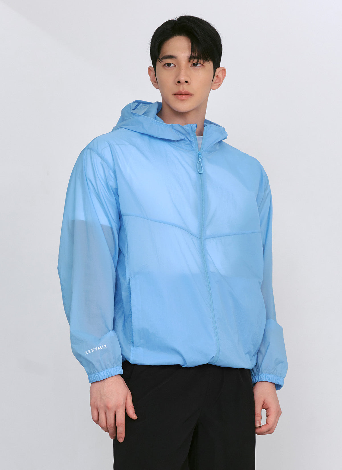 Breathable Men's Hooded Windbreaker Jacket - Lightweight & Water-Resistant for Outdoor Running, Hiking & Travel