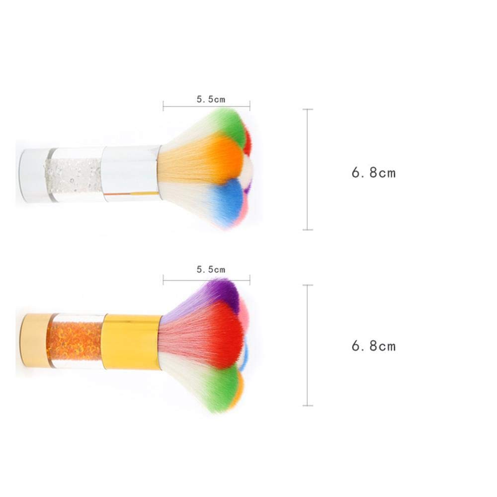 Glitter Nail Dust Brush Remover - Gold Fiber Hair for Manicure & Salon Care