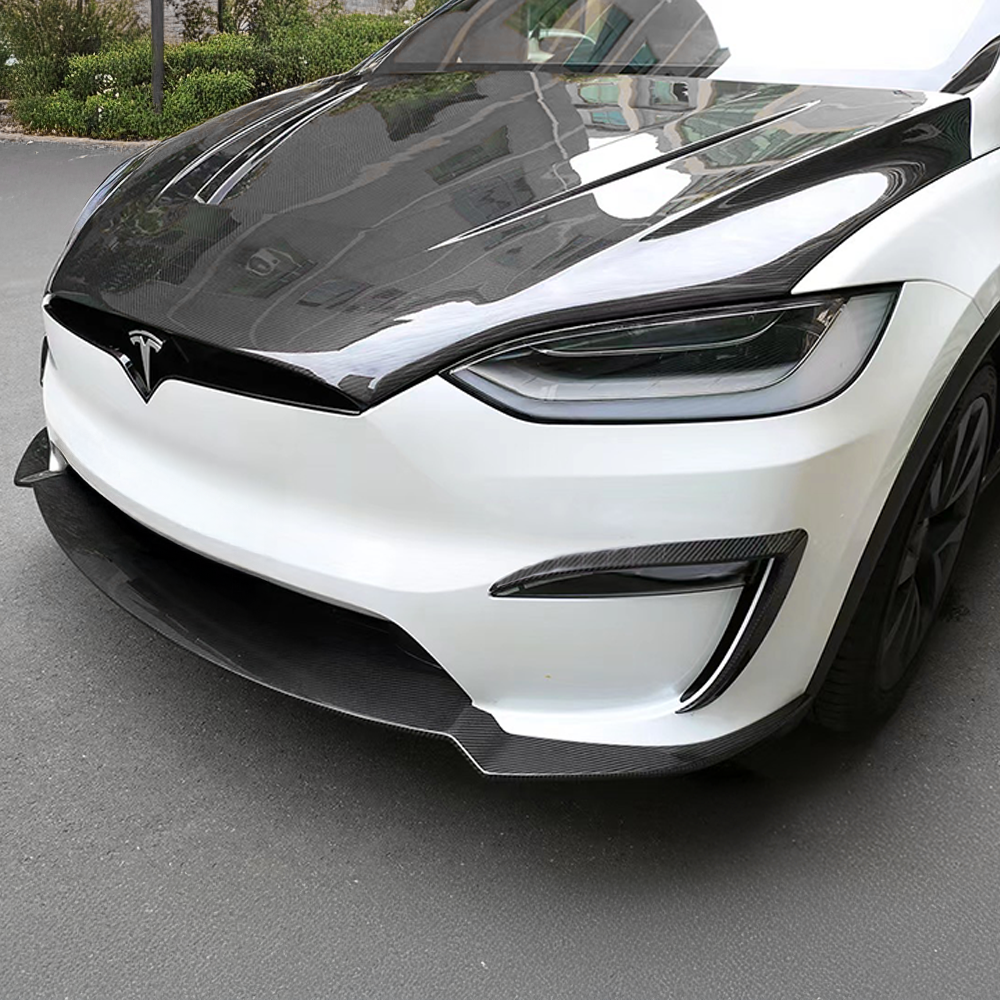 Premium Aero Carbon Fiber Front Lip for Tesla Model X - High Performance Aerodynamic Body Kit | Enhances Style & Downforce | Perfect for Racing & Car Shows