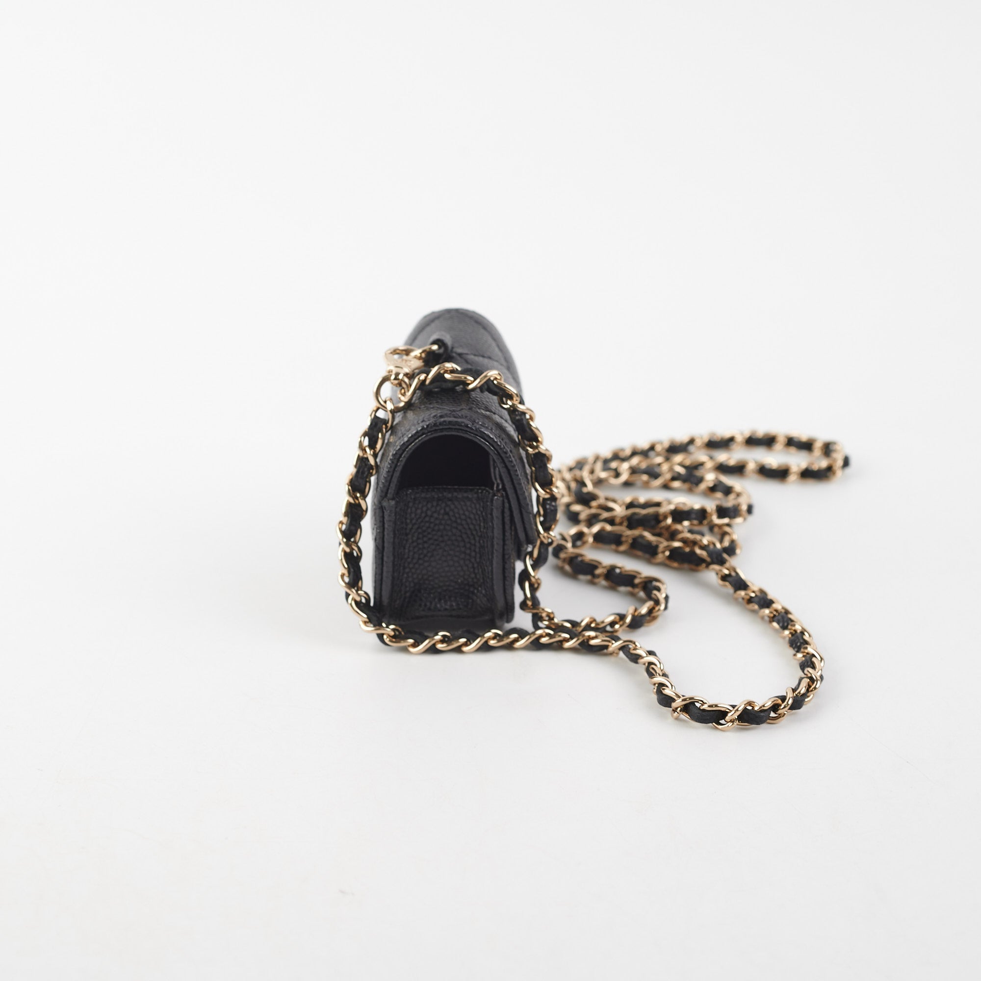 Chanel Quilted Caviar AirPods Case for AirPods Pro 1/2/3 & AirPods 1/2/3 - Luxury Black Leather Protective Cover - Perfect for Travel, Work & Daily Use