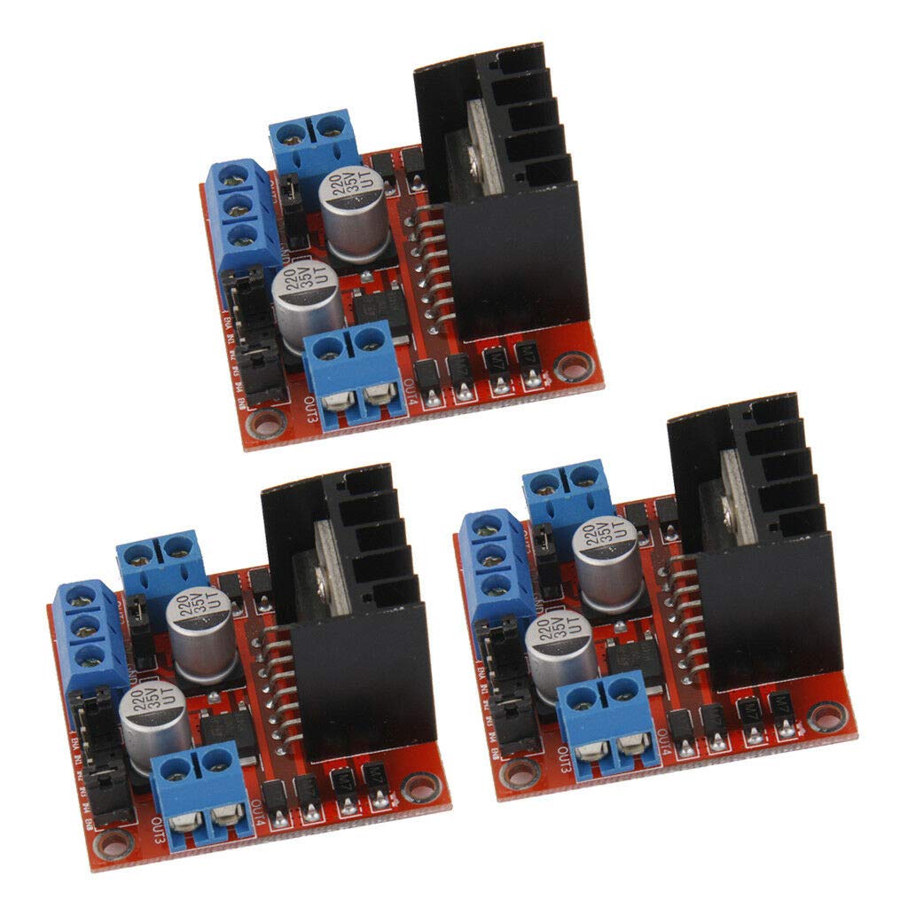 PRAV® 3 L298N Dual H Bridge DC Stepper Motor Driver Controller Board Module for Arduino, Robotics, CNC, and DIY Electronics Projects - Perfect for Motor Control in Automation Systems and Prototyping