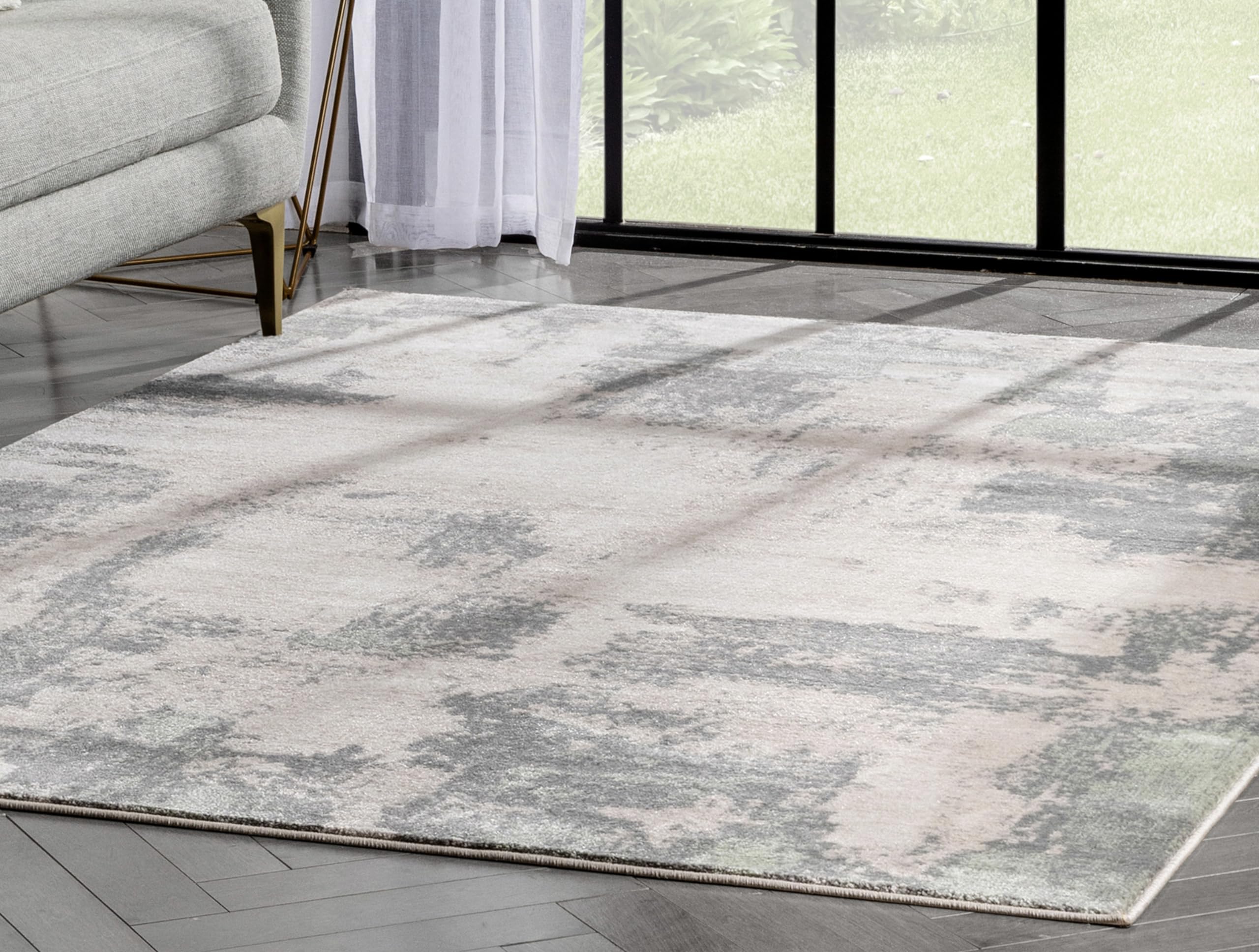 Well Woven Barclay Collection Kalia Grey Green 5x7 Area Rug - Soft & Durable Non-Slip Living Room, Bedroom, Dining Room Rug - Perfect for Home Decor, Office & High Traffic Areas