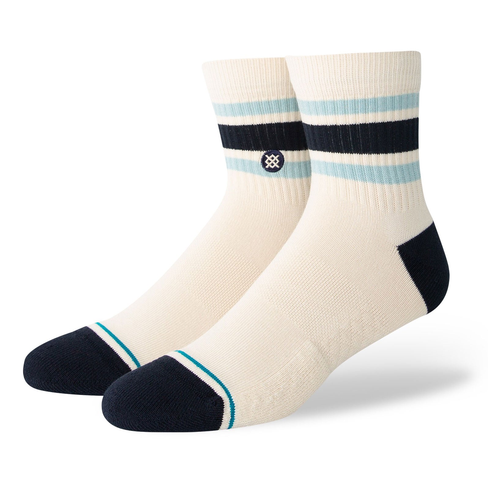 Vintage White Adult Quarter Socks - Boyd QTR Crew Socks for Men & Women - Perfect for Running, Hiking & Casual Wear