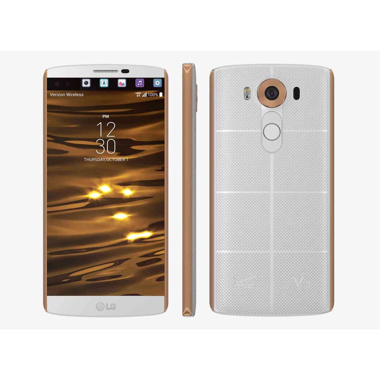 LG V10 Dual SIM 64GB Smartphone - Verizon Unlocked (Luxe White) | CDMA & GSM Compatible | Premium Android Phone for Business & Travel