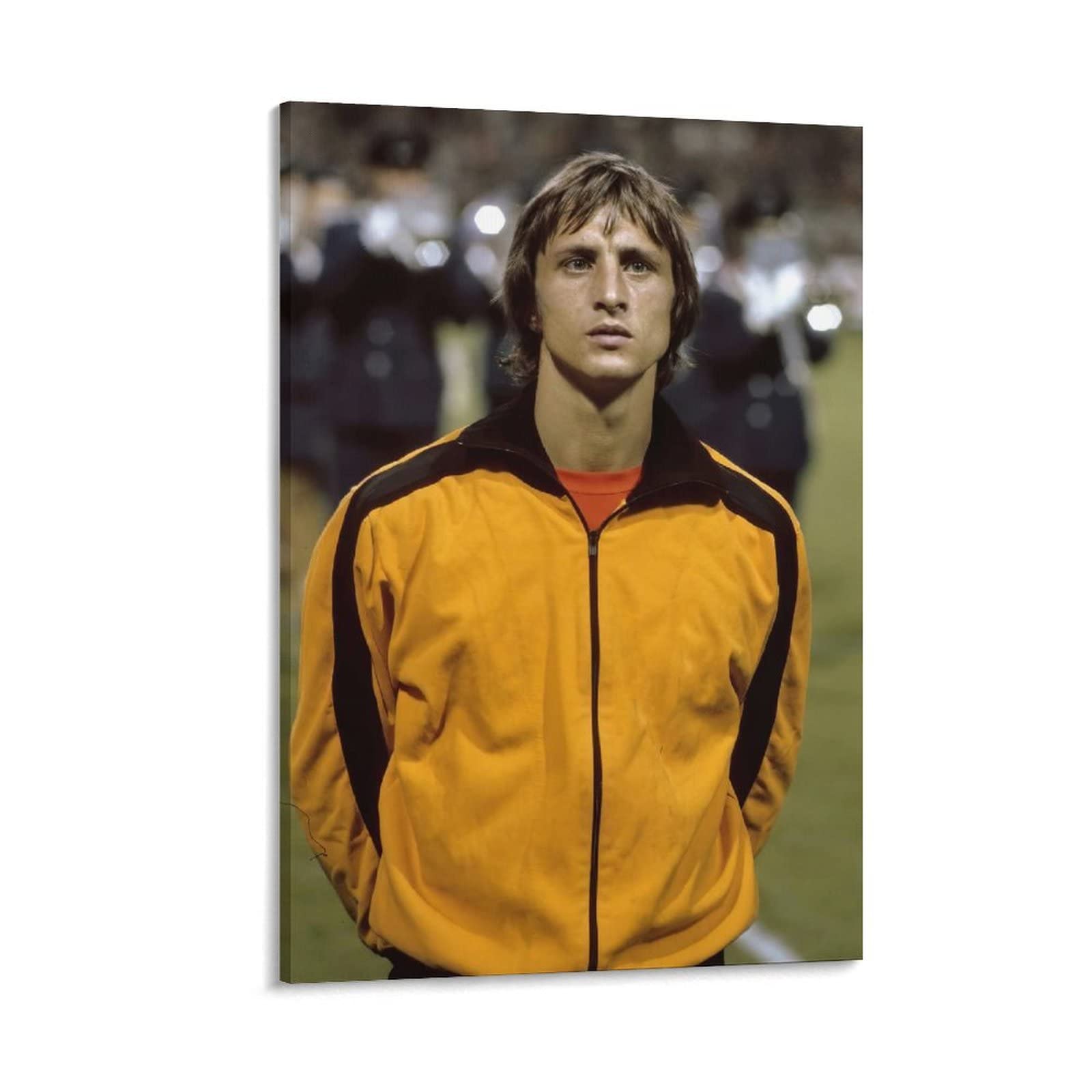 Johan Cruyff Johannes Cruijff Football Player Poster - 24x36 Inch (60x90cm) Canvas Wall Art Print - Modern Home Decor for Living Room, Bedroom, Office - Framed/Unframed Sports Gift for Soccer Fans