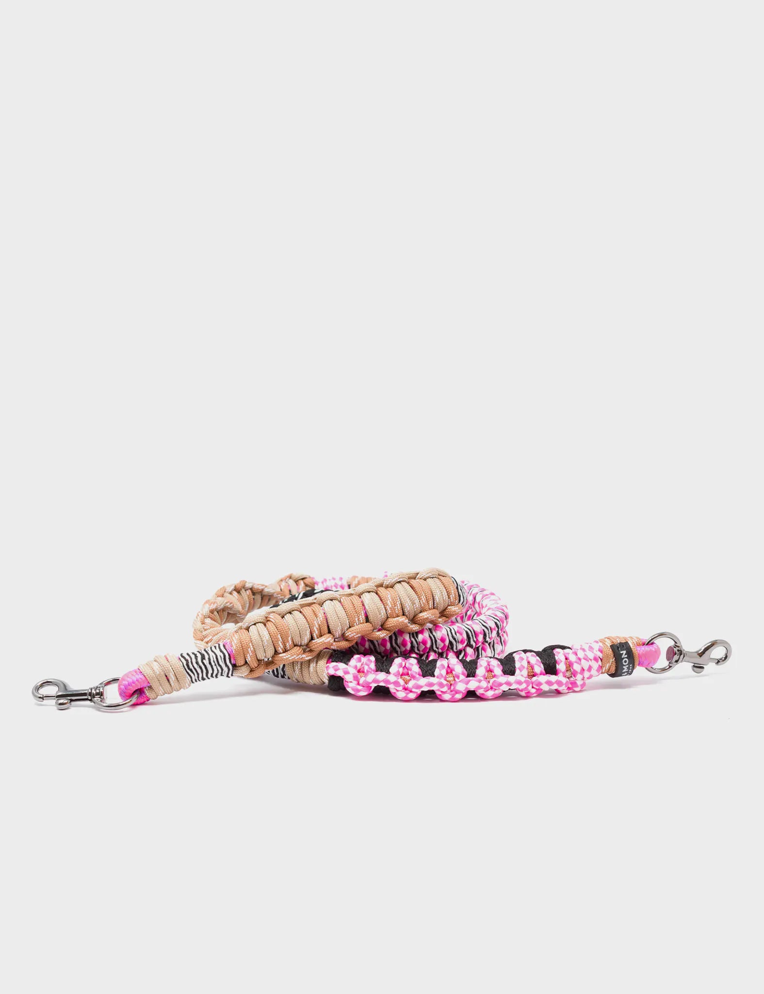 Detachable Shoulder Strap - Black, Fuchsia & Pink Handwoven Paracord for Hiking, Travel & Everyday Use