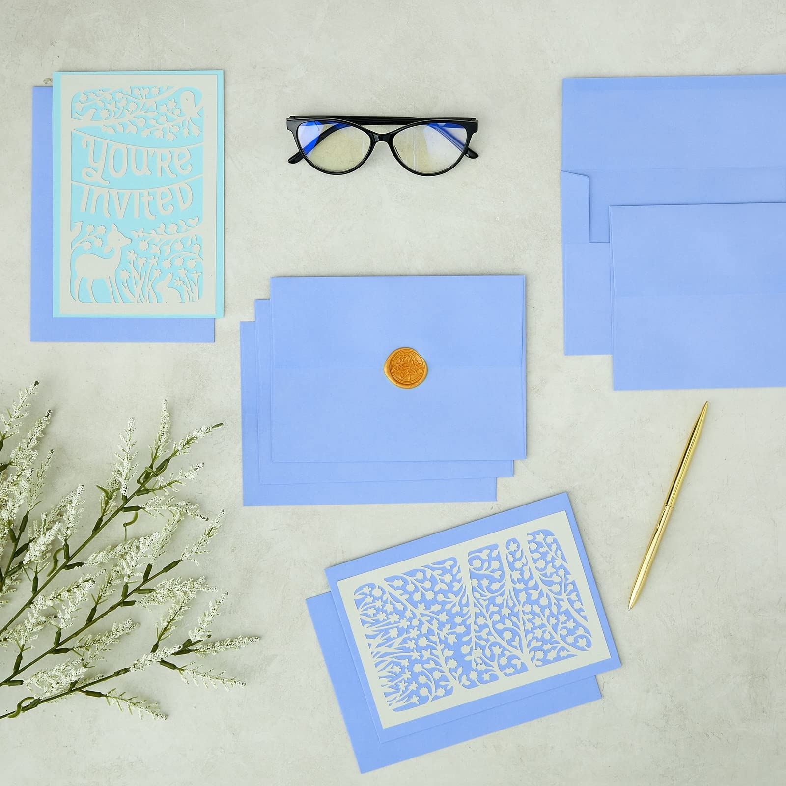 Juvale 96 Pack Light Blue 5x7 Envelopes - A7 Size Invitation Envelopes for Mailing Greeting Cards, Wedding Invitations, Bridal Shower & Business Correspondence - Perfect for Parties, Events & Professional Use