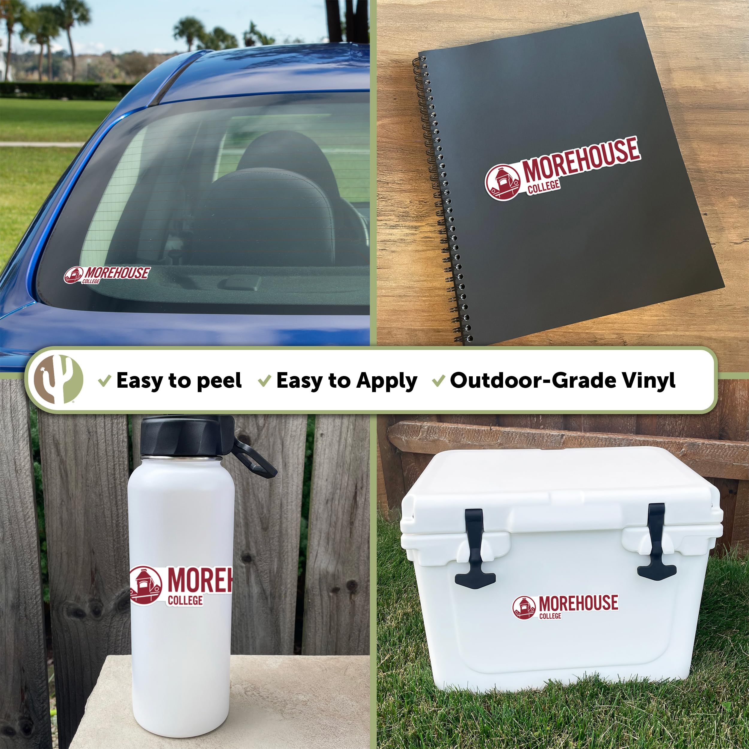 Desert Cactus Morehouse College Sticker - Maroon Tigers Vinyl Decal for Laptop, Water Bottle, Car & Scrapbook - Waterproof Durable Decorative Sticker for College Pride, Dorm Decor & School Spirit (1 Pack)
