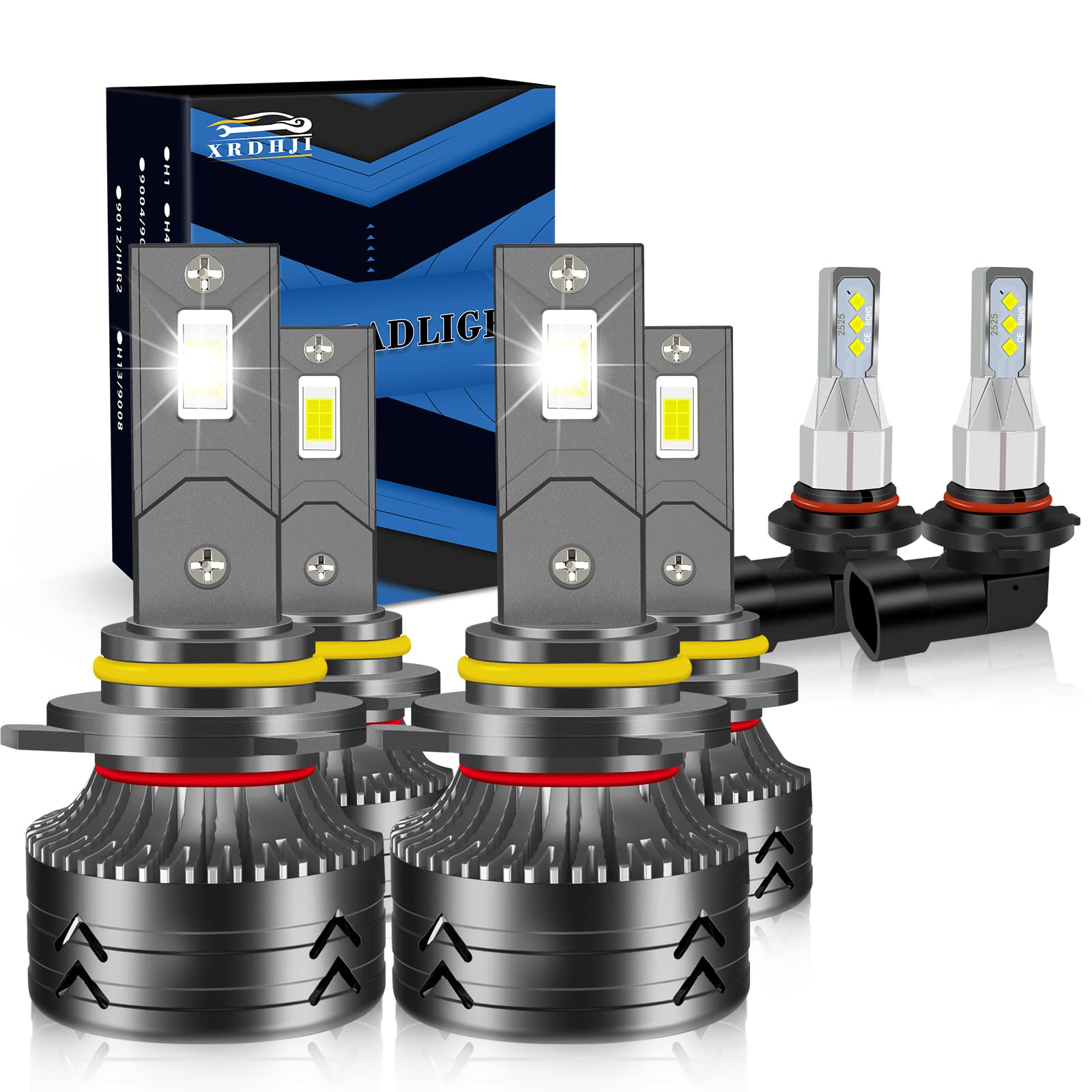 TOYOTA SIENNA (2006-2010) LED Headlight Bulbs - 9005 High Beam + 9006 Low Beam + 9006 Fog Light Bulbs - 75W 15000 Lumens 400% Brighter - Pack of 6 - Perfect for Night Driving & Foggy Conditions
