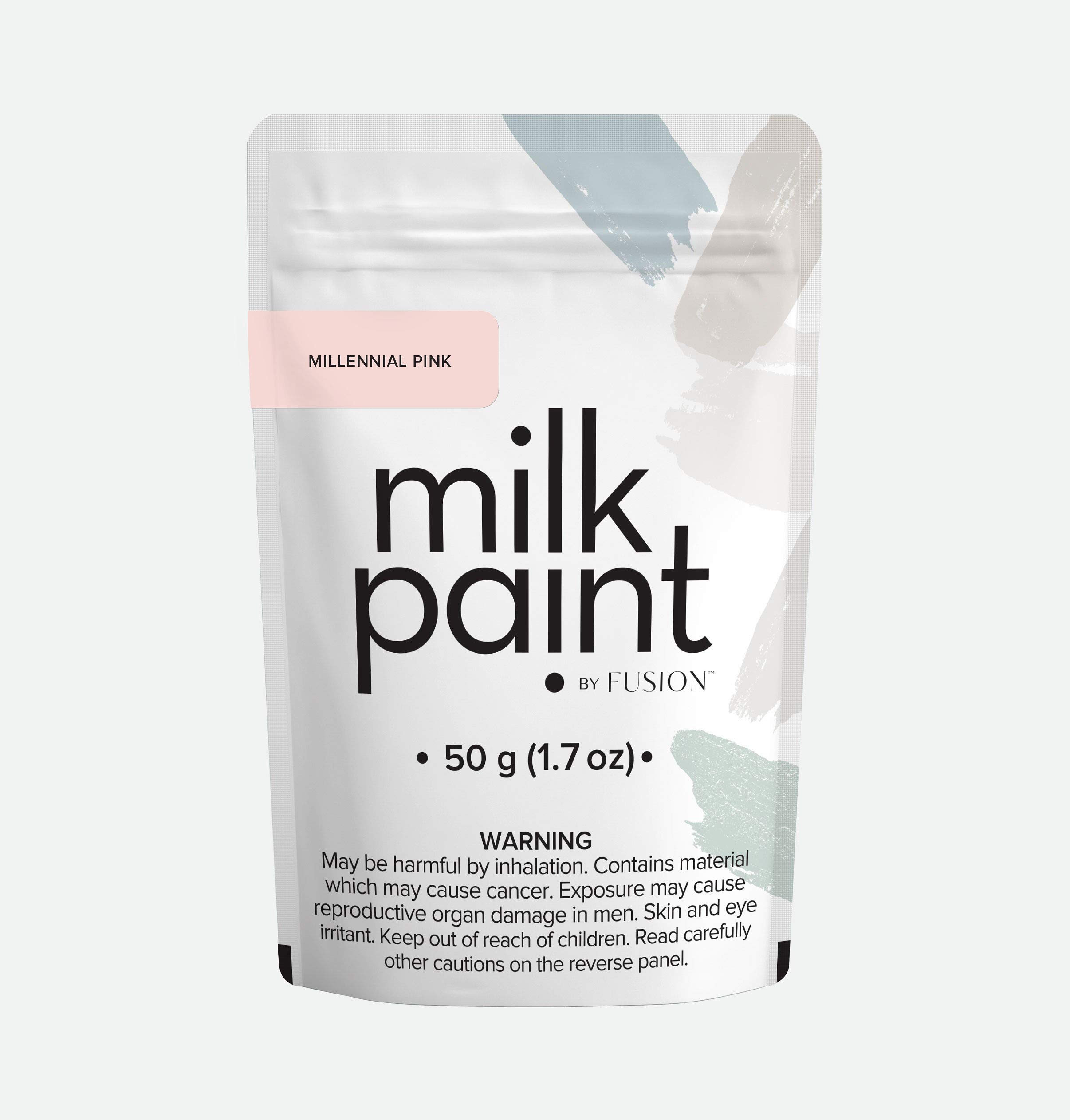 Fusion Milk Paint - Ultra Durable, No Brushstrokes, Zero VOC Eco-Friendly Paint (Millennial Pink, 1.7 Oz) - Perfect for Furniture Restoration, DIY Crafts & Home Decor Projects