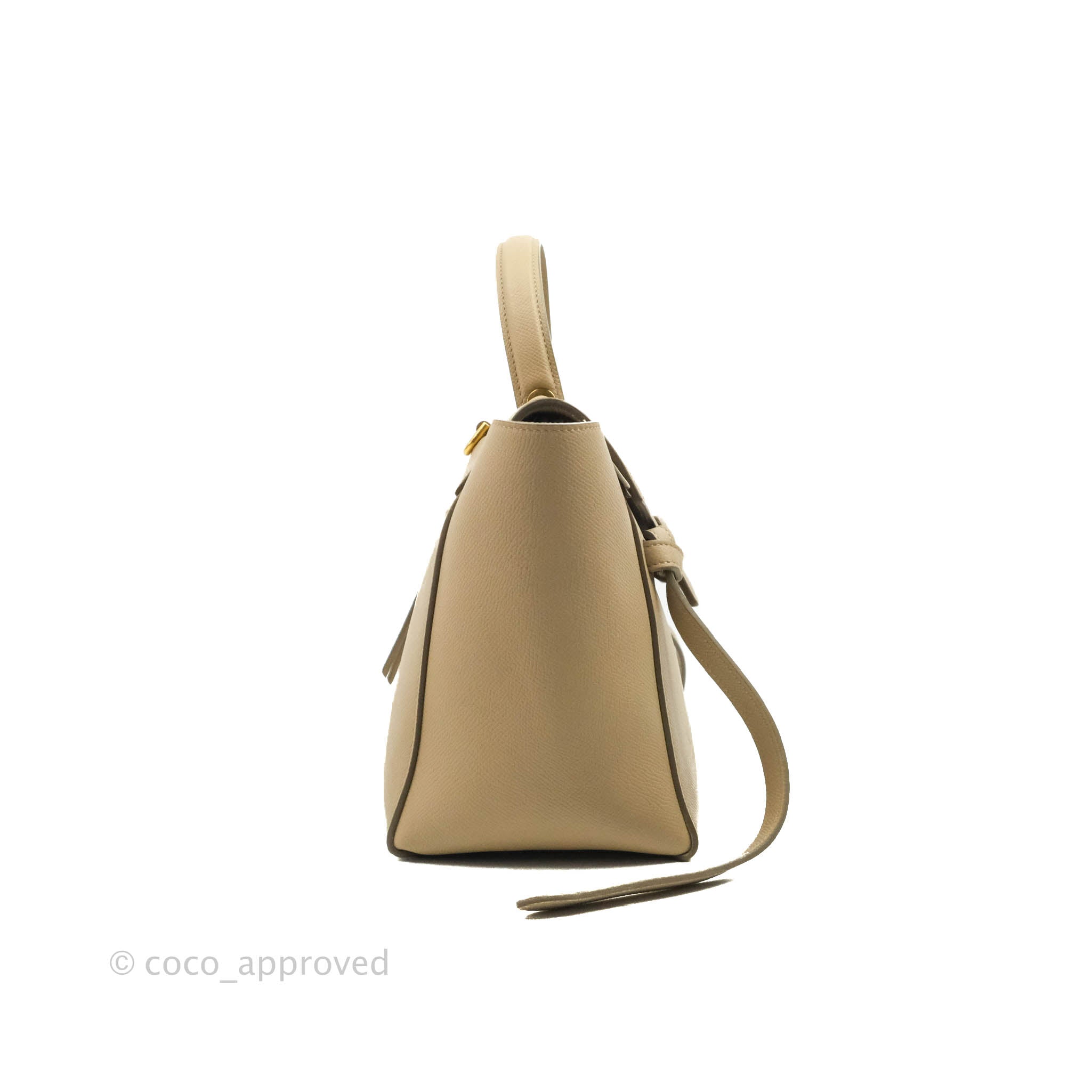 Celine Micro Belt Bag in Light Taupe Grained Calfskin with Gold Hardware - Perfect for Work, Travel & Everyday Luxury