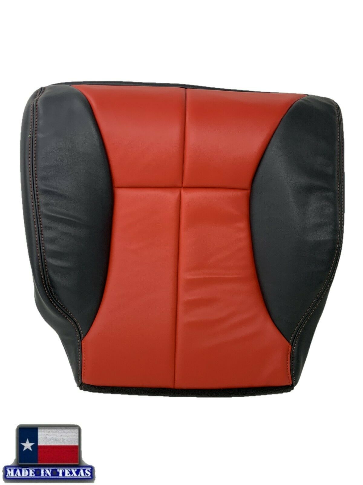 1998-2002 Dodge Ram 1500 2500 3500 Custom Agate Dark Gray & Red Leather Seat Covers with Red Stitching - Perfect for Truck Upgrades & Off-Road Adventures