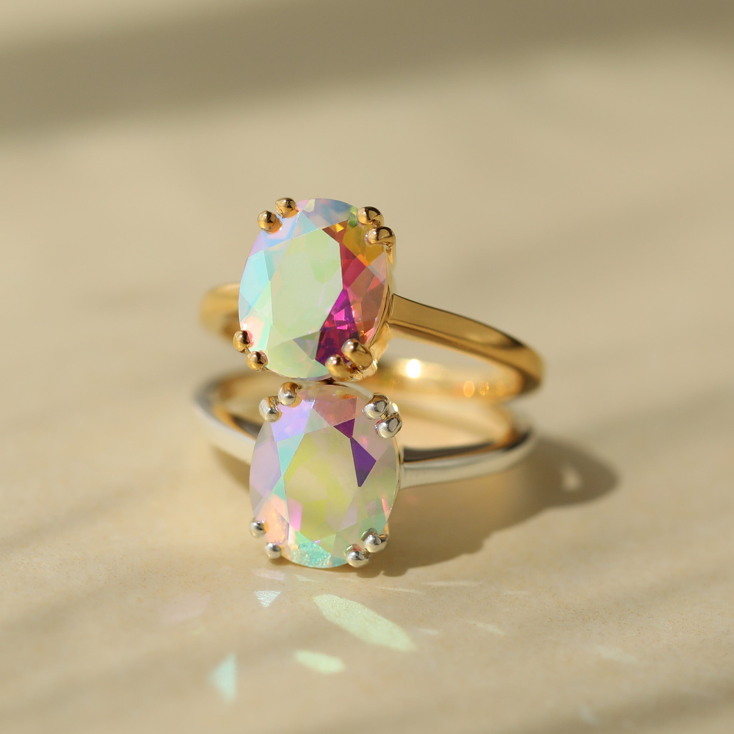 Stunning Mystic Topaz Ring for Women - Elegant & Unique Gemstone Jewelry - Perfect for Weddings, Anniversaries & Special Occasions