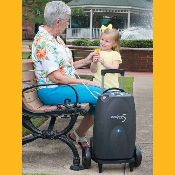 Caire Eclipse 5 Portable Oxygen Concentrator - Lightweight & Quiet O2 Machine for Travel & Home Use | Perfect for COPD Patients & Active Lifestyles