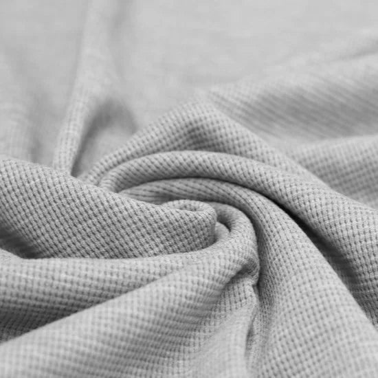Premium Cotton Waffle Knit Sweater - Light Grey Melange | Soft & Breathable | Perfect for Casual Wear, Layering & Fall Fashion