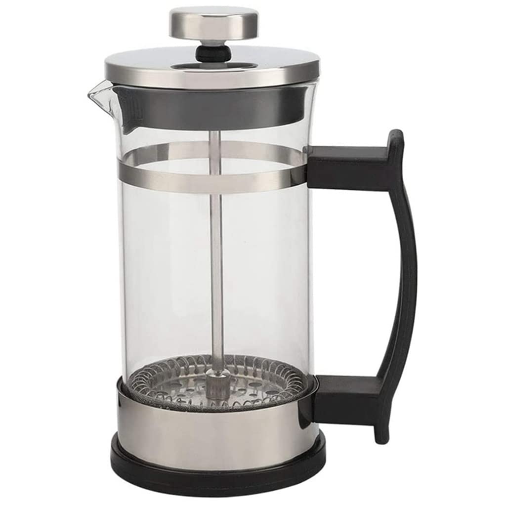 Premium Stainless Steel French Press Coffee Maker - 350ml Glass Coffee Pot with Thick Filter for Rich Brewing | Ideal for Home, Office & Camping Use | Perfect for Coffee & Tea Lovers (Color: A)