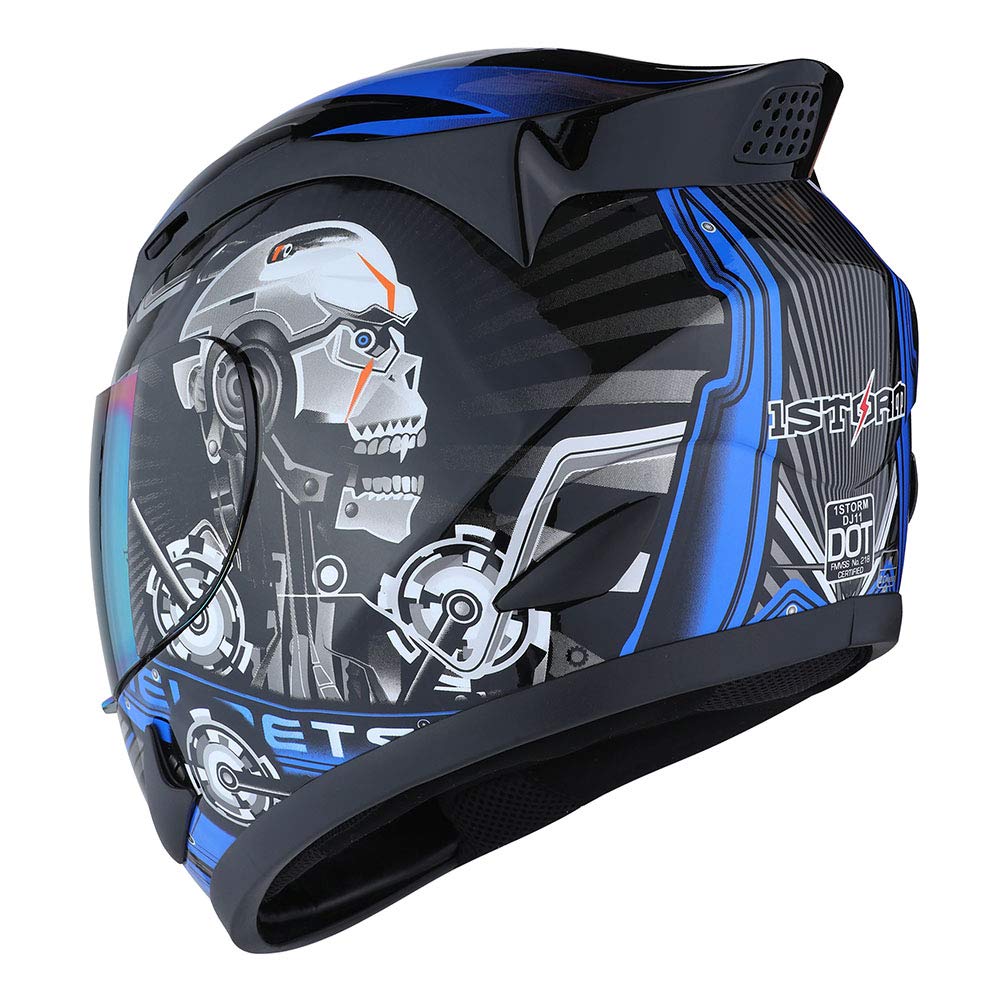 1Storm HJDJ11 Full Face Motorcycle Helmet - DOT Approved, Lightweight & Ventilated for Men & Women - Perfect for Street Biking, Racing & Cruising