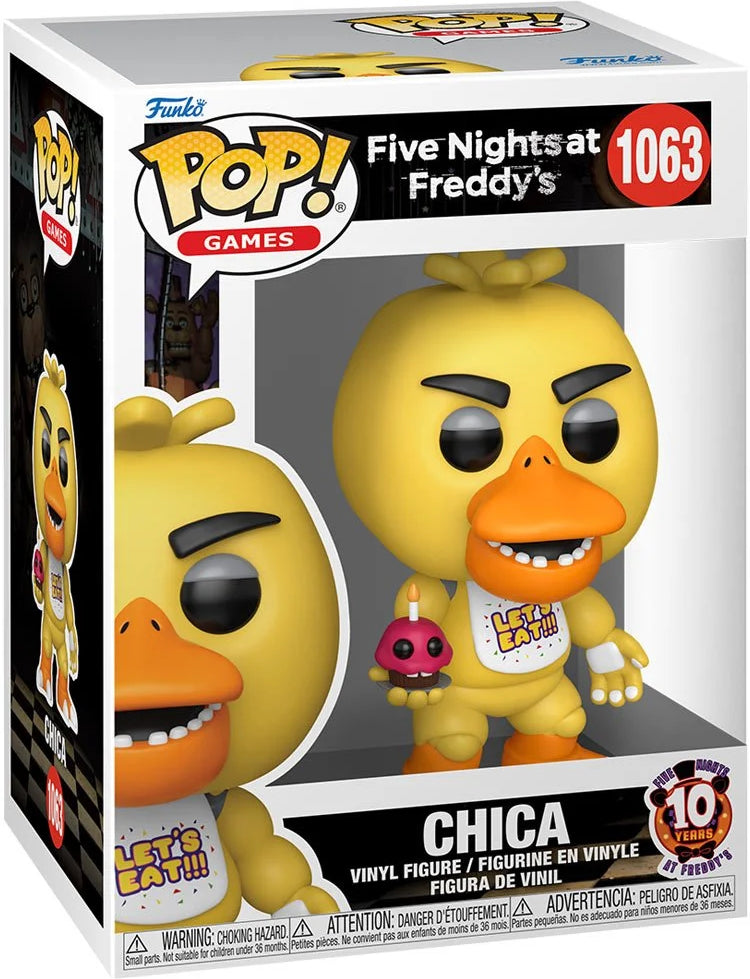 Funko Pop! Games Five Nights at Freddy's Chica Vinyl Figure #1063 - Collectible Toy for FNAF Fans, Perfect for Display & Gifts