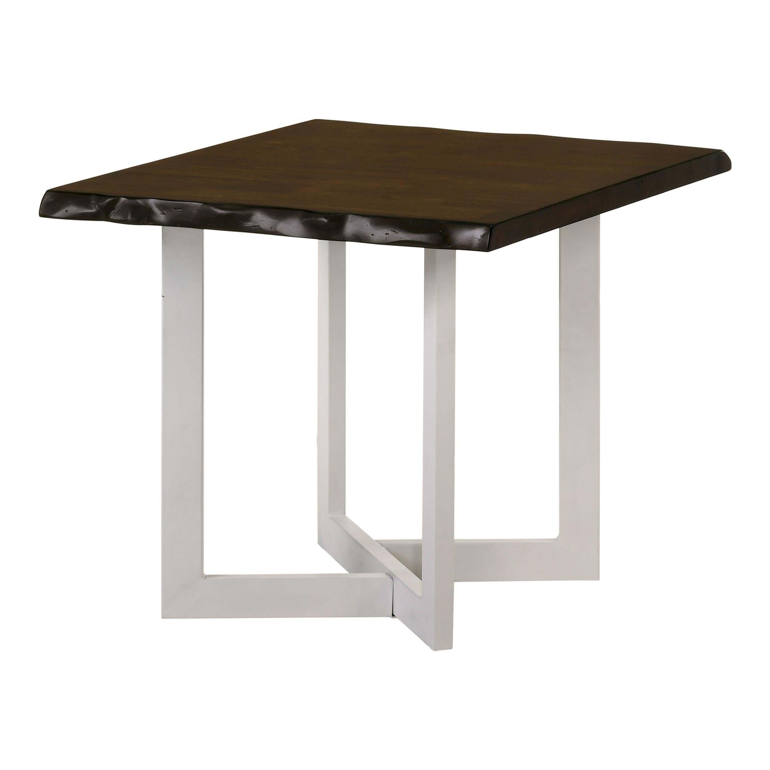 Furniture of America Krestian Contemporary Wood End Table - Oak & White Finish | Modern Side Table for Living Room, Bedroom & Office