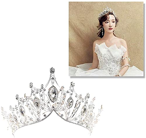 Silver Wedding Tiaras and Crowns for Women - Elegant Princess Birthday Headbands for Bridal Party, Prom, Halloween Costume (15x15cm) | Perfect for Weddings, Birthday Celebrations, Cosplay & Special Events