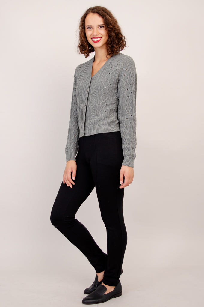 Bena Cotton Cardigan for Women - Soft Grey Knit Sweater - Comfortable & Stylish for Fall, Winter & Layering Outfits