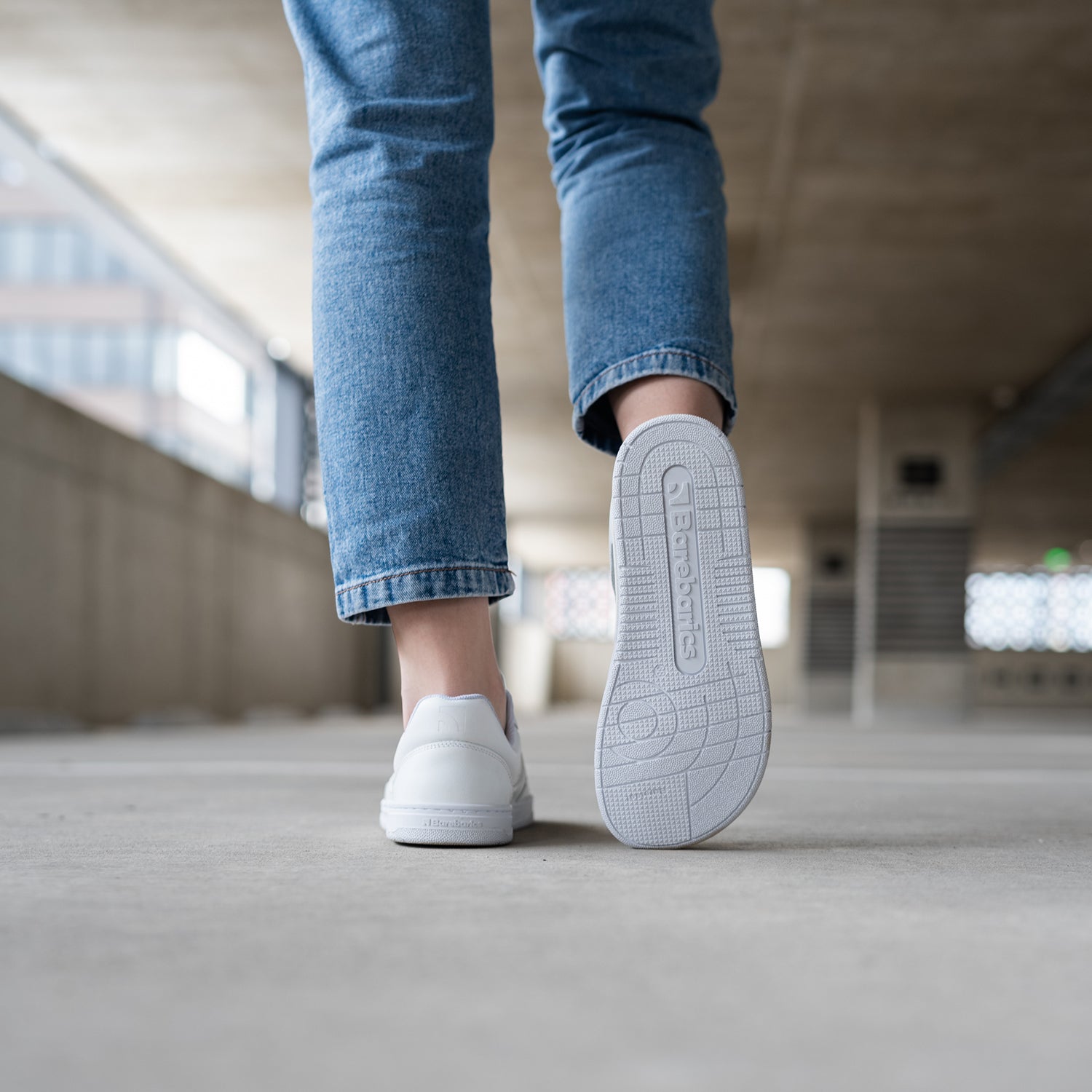 Barefoot Sneakers Barebarics Arise All White - Minimalist Running Shoes for Natural Movement & Gym Workouts