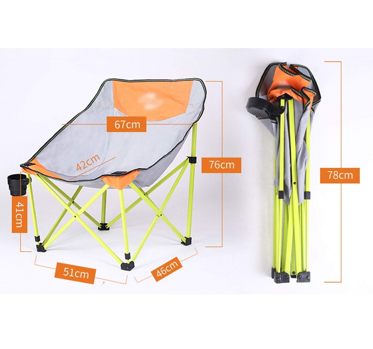 Portable Folding Camping Chair - Lightweight Outdoor Butterfly Chair for Backpacking, Beach, Picnic & Travel | Durable & Comfortable Luna Leisure Chair for Camping, Hiking, and Backyard Relaxation