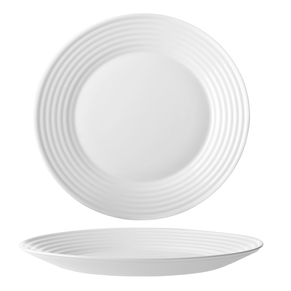Pearl Ripple 12-Piece Dinnerware Set - Elegant Porcelain Plates, Bowls & Cups for Family Dining, Dinner Parties & Special Occasions