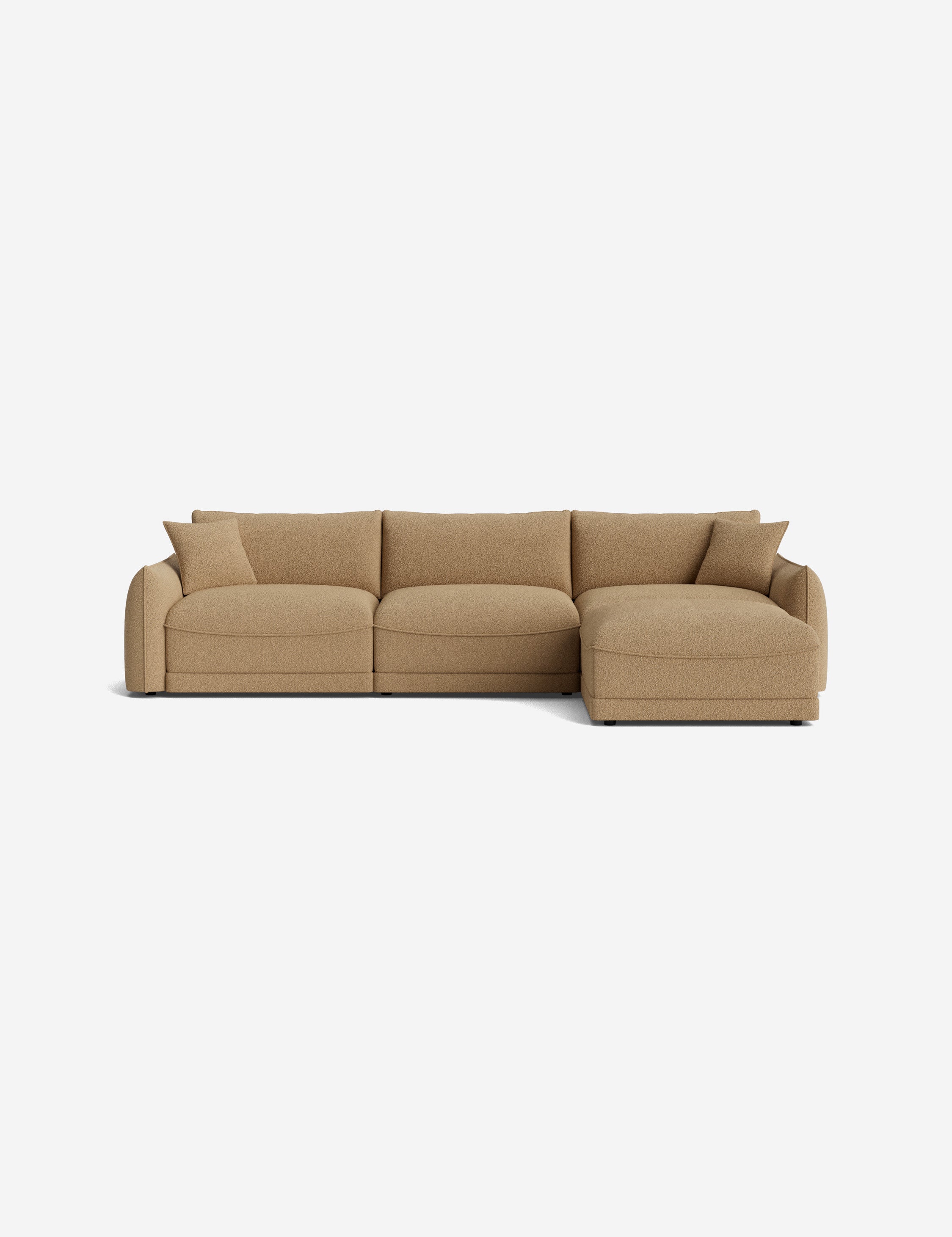 Balmer Sectional Sofa with Ottoman - Modern L-Shaped Couch Set for Living Room, Lounge & Home Theater - Comfortable Fabric Sofa with Chaise & Storage Ottoman