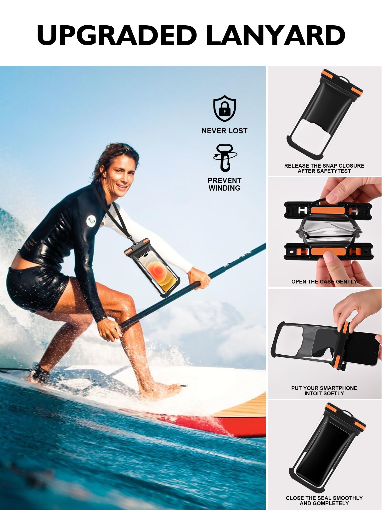 Waterproof Phone Pouch 2 Pack - IPX8 Underwater Dry Bag for iPhone 15 14 13 12 Pro Max XS & Samsung (Up to 7.0