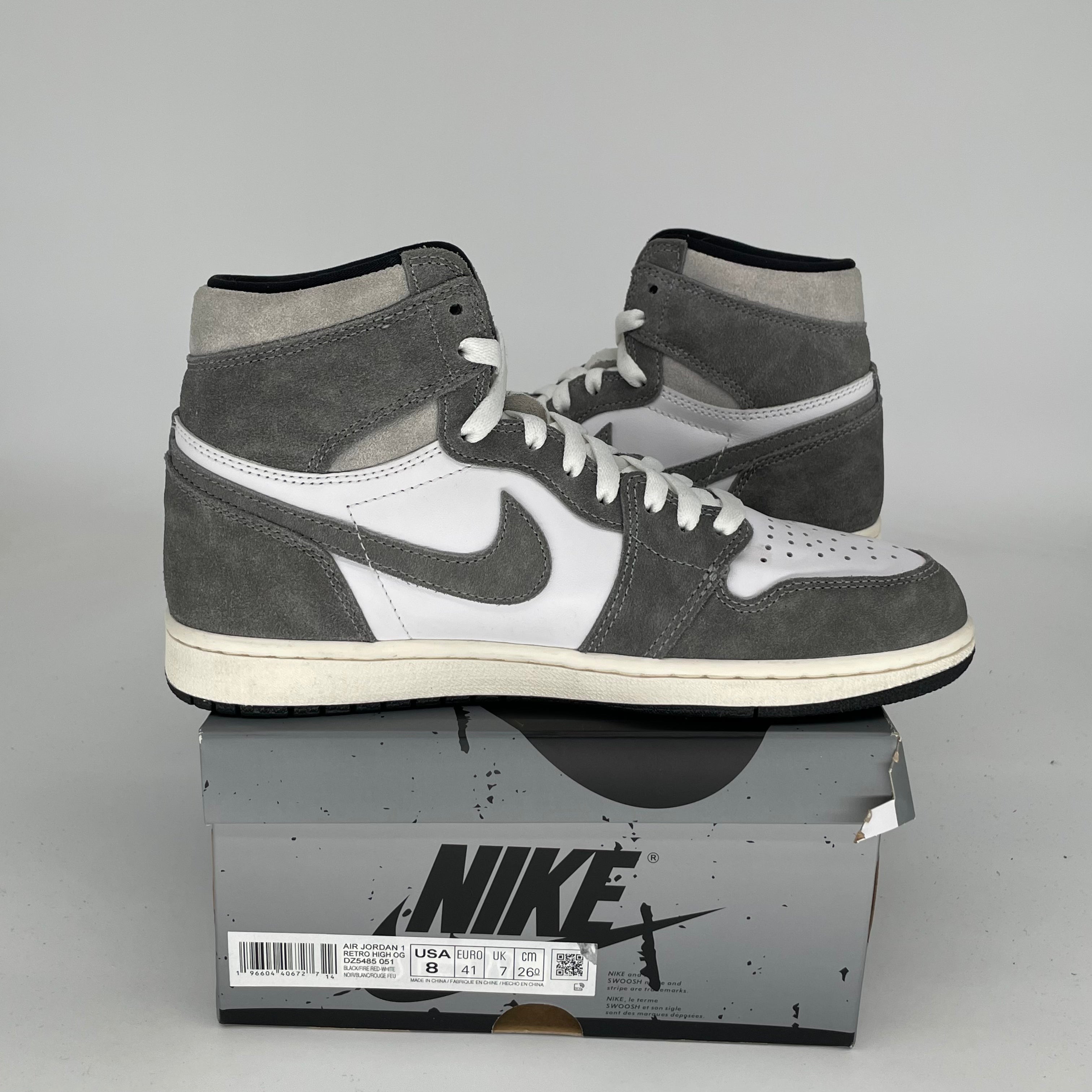 Original Air Jordan 1 Washed Black Men's Basketball Shoes Size 8 (DZ5485-051) - Retro High Tops for Sneaker Collectors & Streetwear Fashion