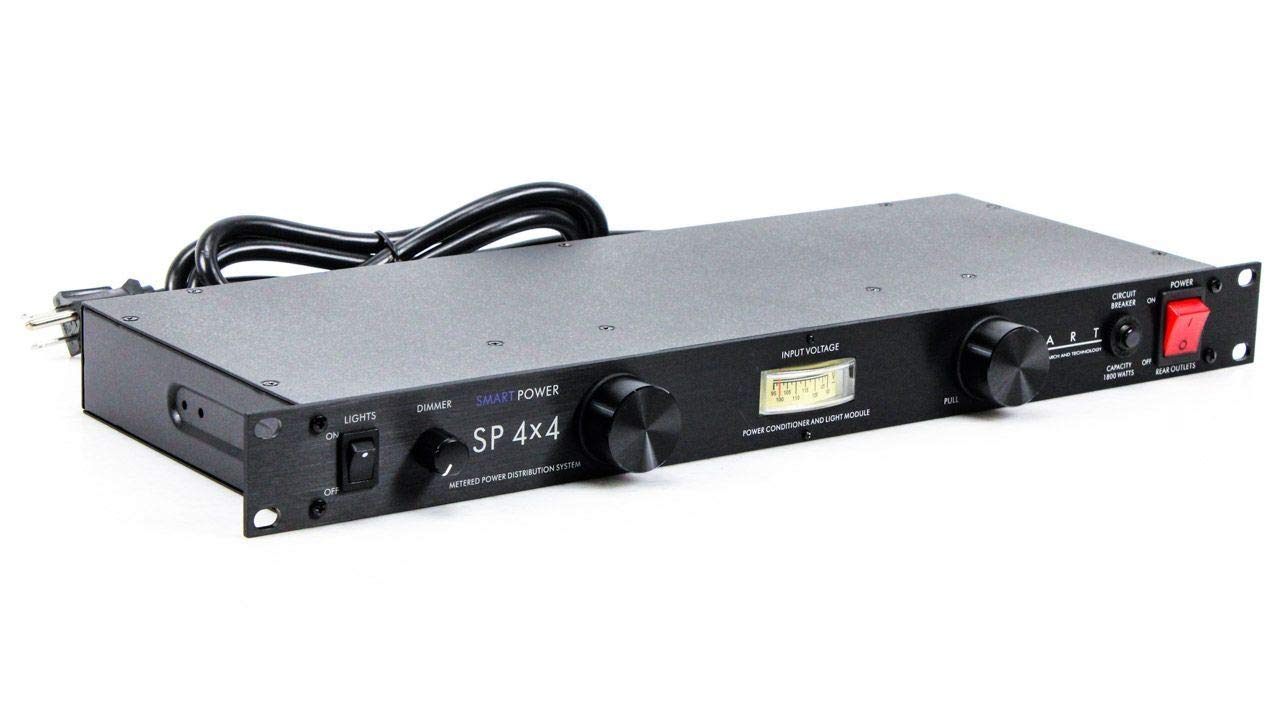 ART SP 4x4 Rackmount 8 Outlet Power Conditioner & Surge Protector with Linear Voltmeter & Dual Lights - Professional Audio/Video Equipment Protection for Studio & Stage Use
