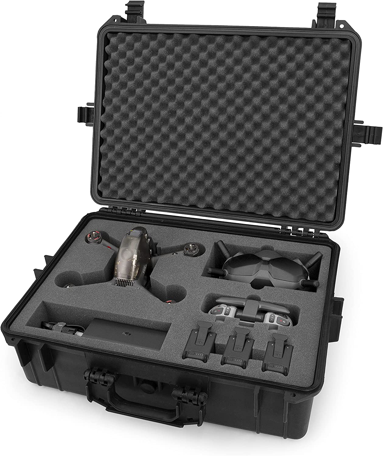 CASEMATIX Hard Carrying Case for DJI FPV Combo Drone & Accessories - Waterproof Protective Storage Case with Custom Foam Insert | Perfect for Travel, Outdoor Adventures & Drone Protection