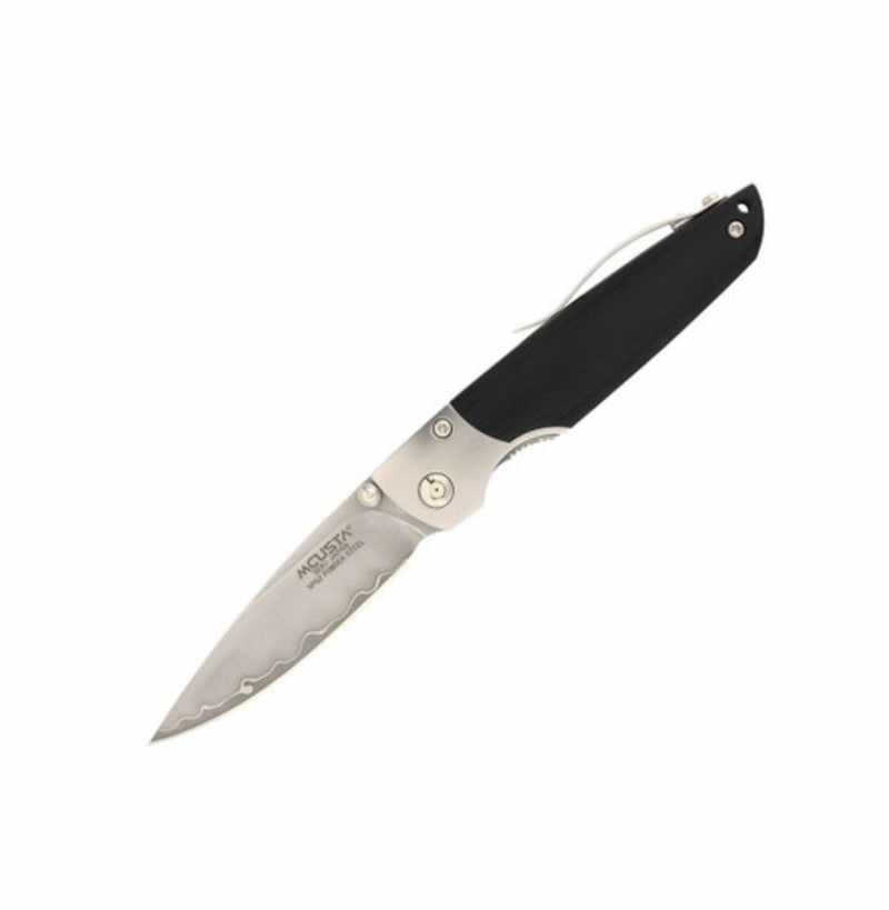 Mcusta MC 0144G Shinra Mixture Teana SPG2 San Mai Folding Knife with Black Pakka Wood Handle - 3.87