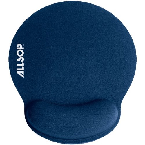 ALLSOP 30206 Ergonomic Memory Foam Mouse Pad with Wrist Support - Blue - Comfortable for Office Work, Gaming & Computer Use