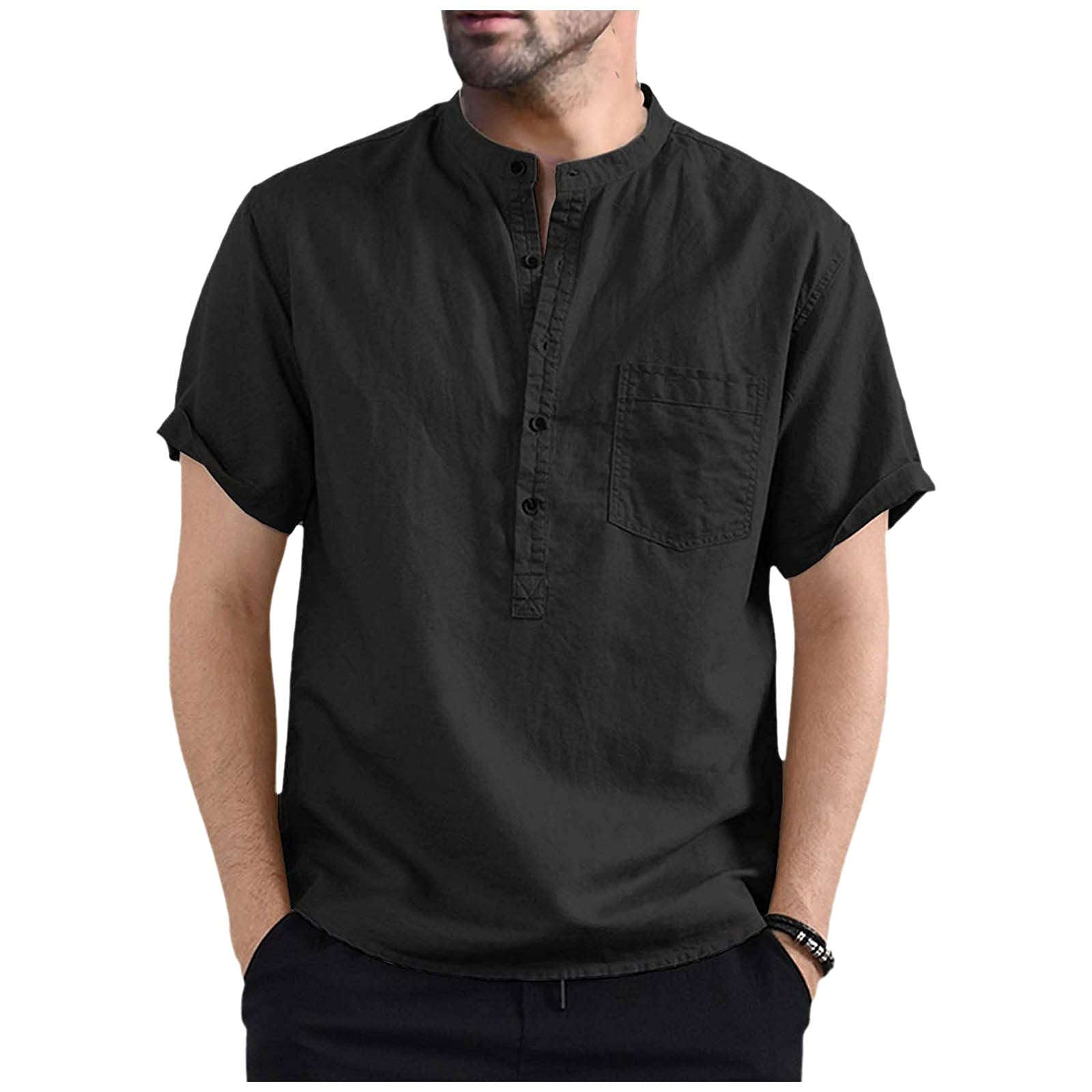 HUCCZ Men's Breathable Sports Polo Shirt with Stand Collar & Pocket - Quick-Dry Casual Short Sleeve Golf Tennis Workout Shirt for Men | Perfect for Golf, Tennis, Gym & Outdoor Activities