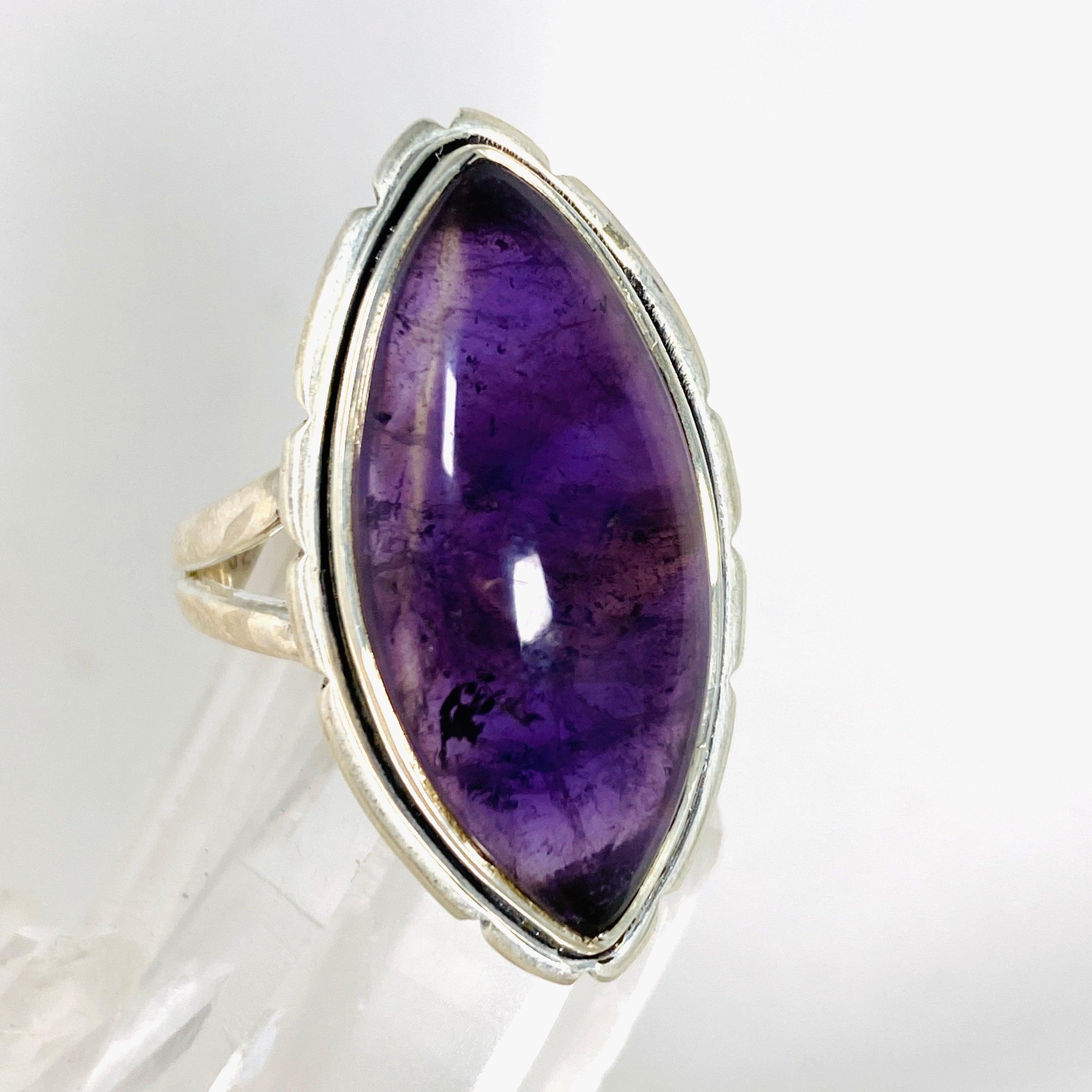 Amethyst Marquise Ring Size 9 KRGJ2976 - Elegant Purple Gemstone Jewelry for Women, Perfect for Weddings & Special Occasions