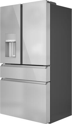 (Open Box) GE Cafe CXE22DM5PS5 22.3 cu. ft. Smart 4-Door French Door Refrigerator in Platinum Glass - Energy Efficient Kitchen Appliance for Modern Homes