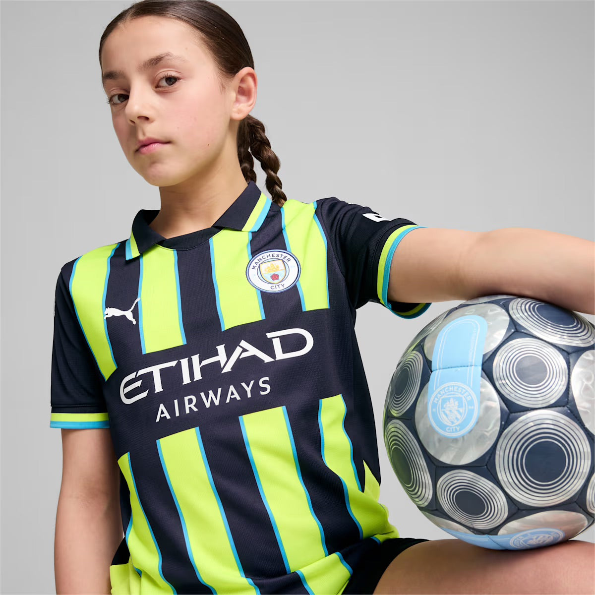 Manchester City FC 2024/25 Youth Away Soccer Jersey - Official Replica Kit for Kids & Teens - Perfect for Matches, Training & Fan Support