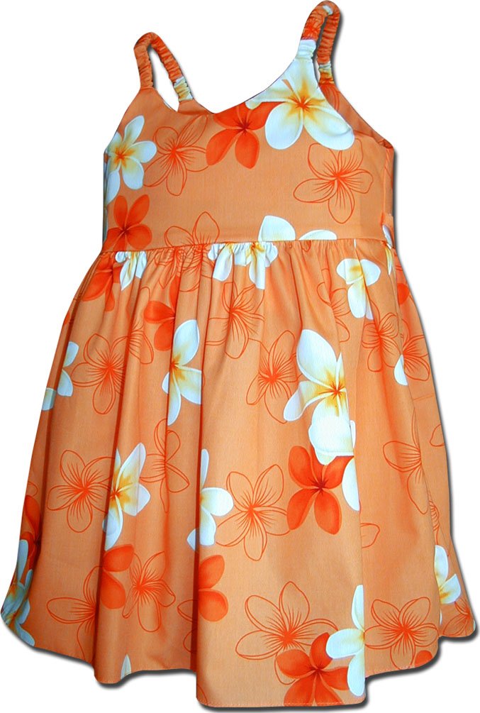 Hawaiian Dresses for Girls - Floral White Plumeria Print Summer Beach Dress | Perfect for Luau Party, Vacation & Tropical Outfits