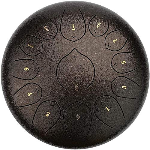 12 Inch 13 Note Steel Tongue Drum - Stainless Steel Handpan Percussion Instrument with Mallets & Carry Bag for Music Therapy, Yoga, Meditation & Sound Healing | Perfect for Beginners, Therapists & Spiritual Practices